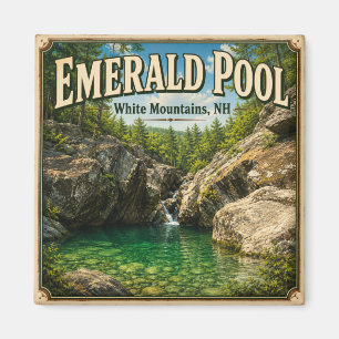 Emerald Pool White Mountains NH Vintage Landschaft Magnet