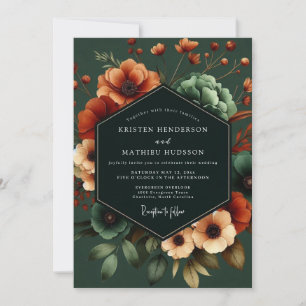 Emerald Poppy Noir Hochzeit Einladung