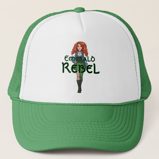 Emerald Rebel Truckerkappe (Vorderseite)