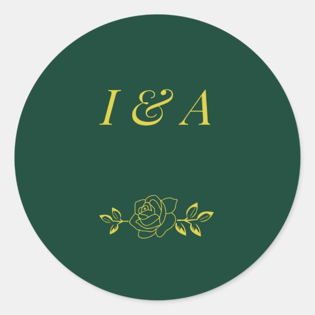 Emerald Romance Hochzeitsaufkleber  Runder Aufkleber (Vorderseite)