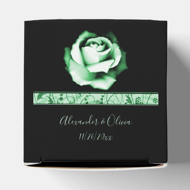 Emerald Rose Gastgeschenk Hochzeit Geschenkschachtel (Oben)
