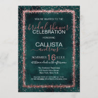 Emerald Rose Gold Confetti Brautparty