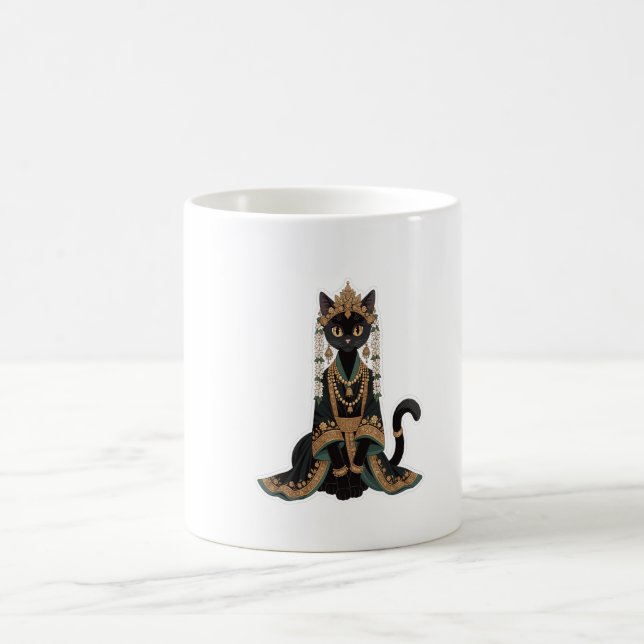 Emerald Royal Cat Empress Tote Bag Kaffeetasse (Mittel)