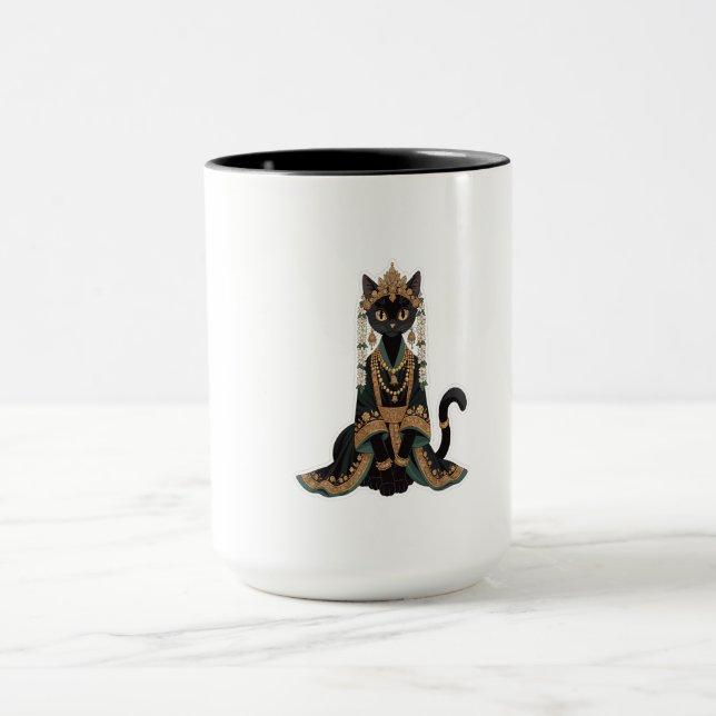Emerald Royal Cat Empress Tote Bag Tasse (Zentrum)