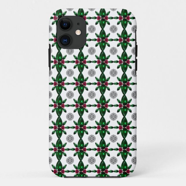 Emerald Ruby Diamond Gemstone Art Red Green Case-Mate iPhone Hülle (Rückseite)