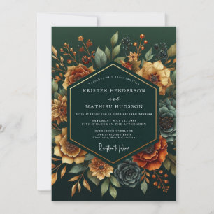 Emerald Russet Bloom Hochzeit Einladung