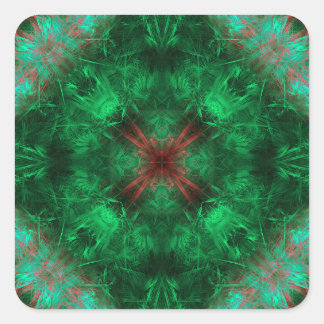 Emerald Sacred Geometry Fractal Art Quadratischer Aufkleber