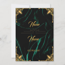 Emerald Samt Effekt Hochzeitseinladung Einladung