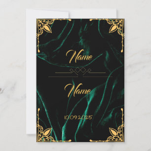 Emerald Samt Effekt Hochzeitseinladung Einladung
