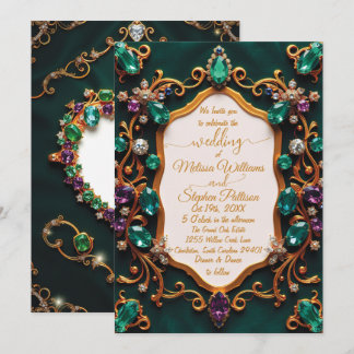 Emerald & Sapphire Luxury Wedding Einladung