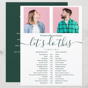 Emerald Script Foto Hochzeitsplan Zeitplan