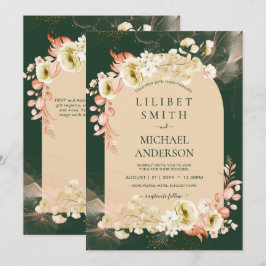 Emerald Season Coral Green Floral Wedding