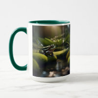 Emerald Serenity: Ein grüner Frosch am Fluss,