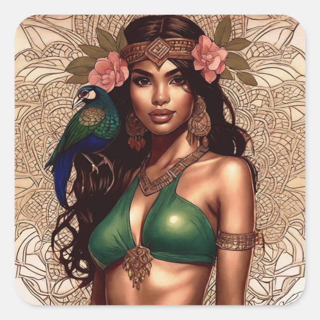 Emerald Shimmer Quadratischer Aufkleber (Vorderseite)