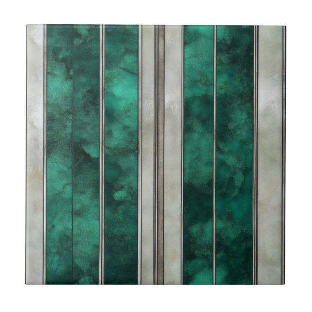Emerald Silver Line Muster Fliese (Vorderseite)