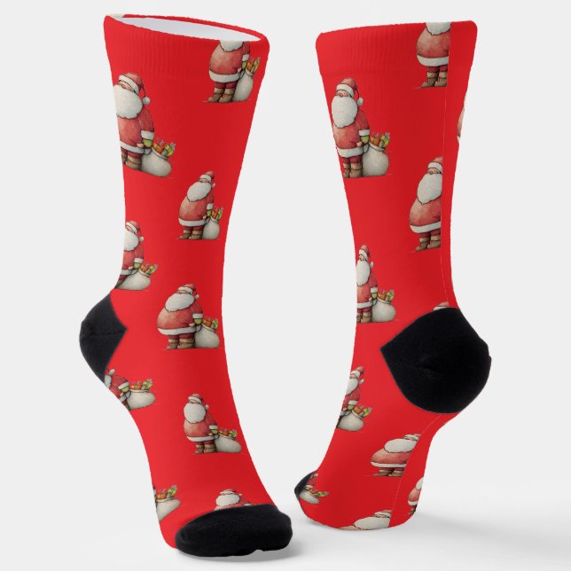 Emerald Smiple Süßer Weihnachtsmann  Socken (Gewinkelt)