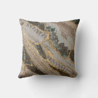 Emerald Snake Skin Throw Kissen Gold Animal Print