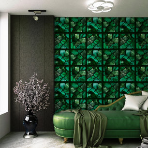 Emerald Spring - Zellen-Collage Tapete