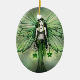 Emerald Star Weihnachtsfee-Ornament Keramikornament
