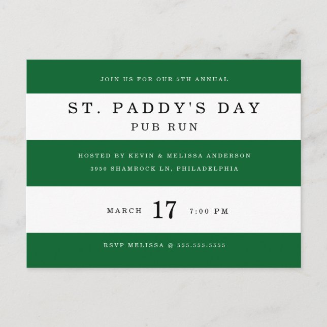 Emerald Stripes Postkarte (Vorderseite)