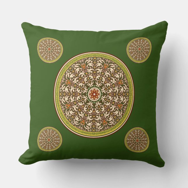 Emerald Tapestry Throw Kissen (Vorderseite)