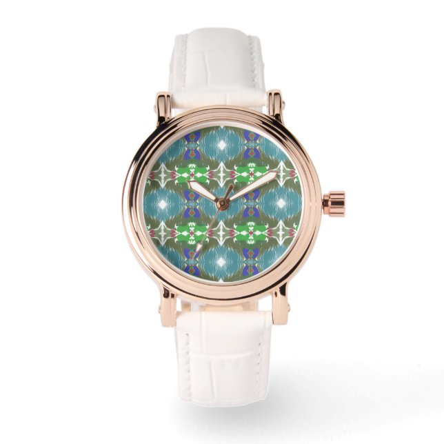 Emerald Tide Kaleidoscope Armbanduhr (Vorderseite)