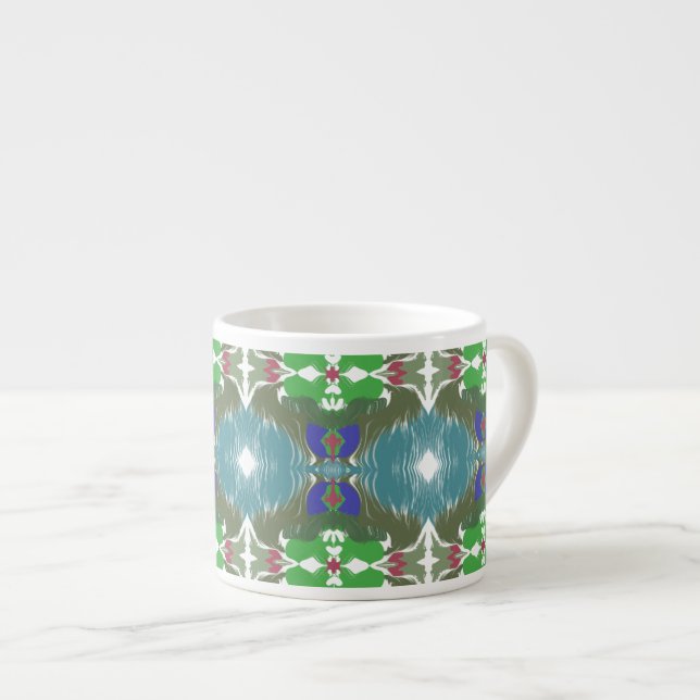 Emerald Tide Kaleidoscope Espressotasse (Vorderseite Rechts)