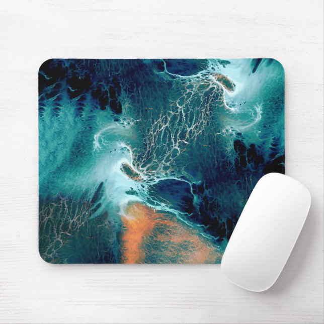 Emerald Tides in Motion Mousepad (Mit Mouse)
