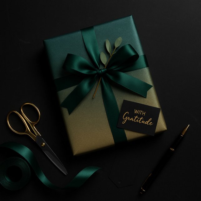 Emerald to Gold Ombre Shimmer Geschenkpapier (Von Creator hochgeladen)