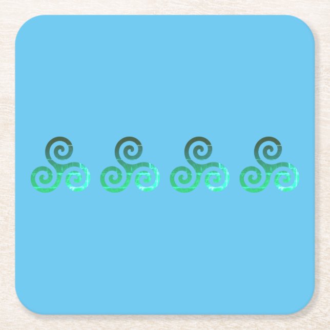 Emerald Triskele Altes keltisches Symbol Rechteckiger Pappuntersetzer (Vorderseite)