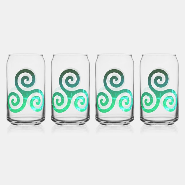 Emerald Triskele Altes keltisches Symbol Set Dosenglas (Vorderseite)