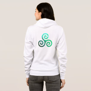 Emerald Triskele Altes keltisches Symbol Weiß Hoodie