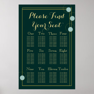 Emerald und Gold Art Deco Hochzeitskarte Poster