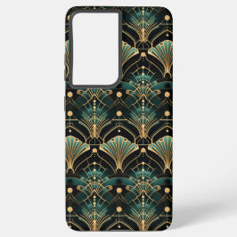 Emerald und Gold Art Deco inspiriert Lüfter Samsung Galaxy Hülle