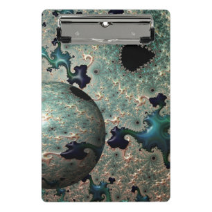 Emerald und Gold Mandelbrot mit Sphere Clipboard Mini Klemmbrett