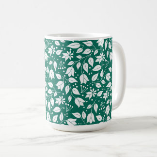 Emerald und White Floral Tasse