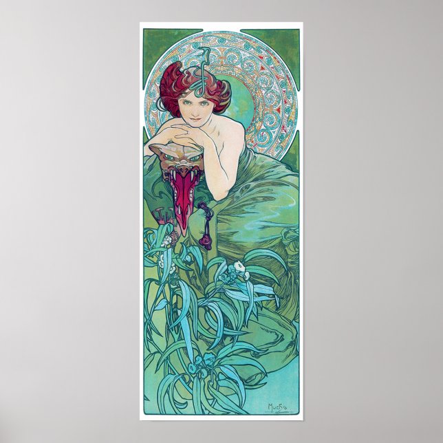 Emerald (Vier Juwelen), Alphonse Mucha Poster (Vorne)
