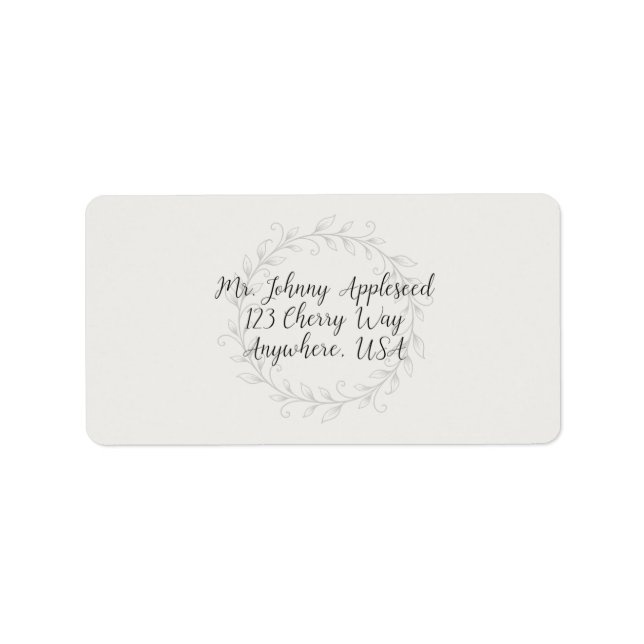 Emerald Vine Wedding Address Adressaufkleber (Vorne)