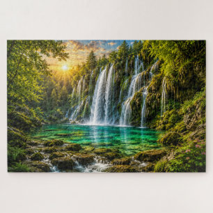 Emerald Wasserfall-Paradies-Puzzle Puzzle