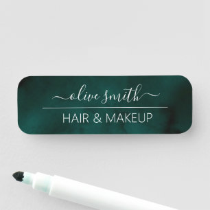 Emerald-Wasserfarbe-Monogramm-Namensschild – Perso Namensschild