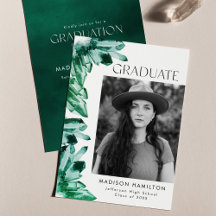 Emerald Watercolor Crystal Foto Graduation Party