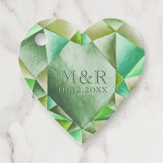 Emerald Watercolor Herz 55. Hochzeitstag Geschenkanhänger