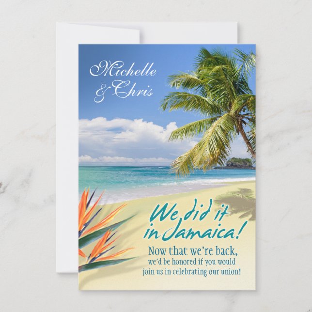 Emerald Waters Empfang Card (Jamaika) Einladung (Vorderseite)