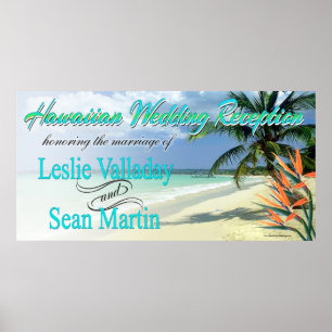 Emerald Waters Hawaiian Luau Hochzeitsempfang Poster