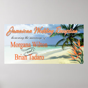 Emerald Waters Jamaican Beach Wedding Empfang Poster