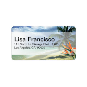 Emerald Waters Tropical Beach Hawaii Jamaica Adressaufkleber