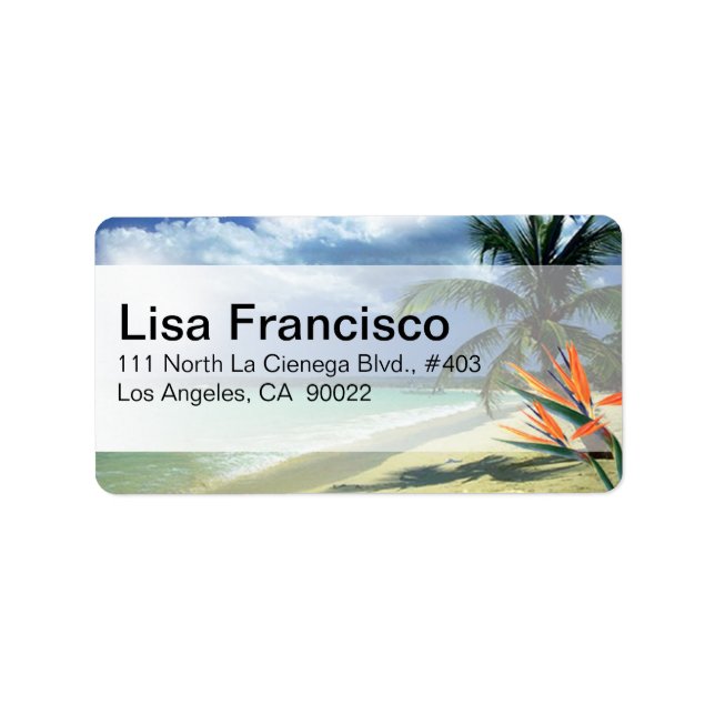 Emerald Waters Tropical Beach Hawaii Jamaica Adressaufkleber (Vorne)