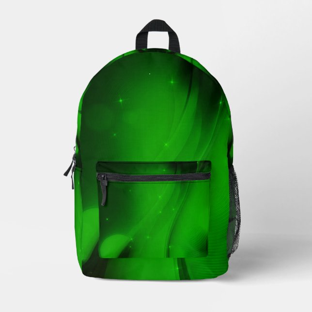 Emerald Wave Bedruckter Rucksack (Vorderseite)