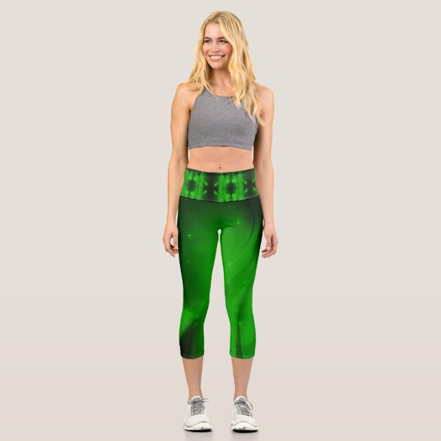 Emerald Wave Capri Leggings (Vorderseite)