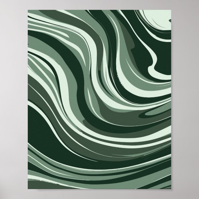 Emerald Waves Abstract Design Poster (Vorne)